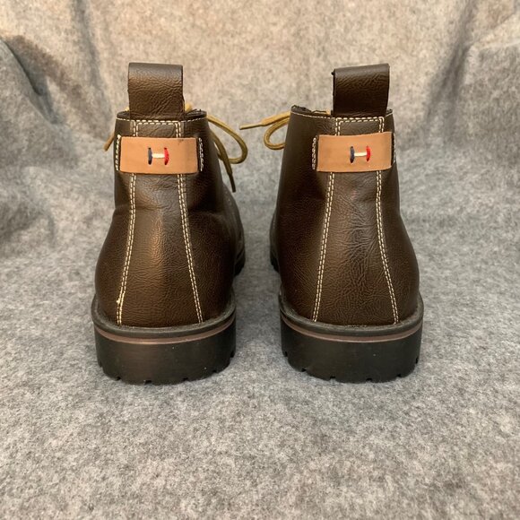 Tommy Hilfiger Men's Lace Up Casual Dress Brown Ankle Boots - Picture 11 of 12